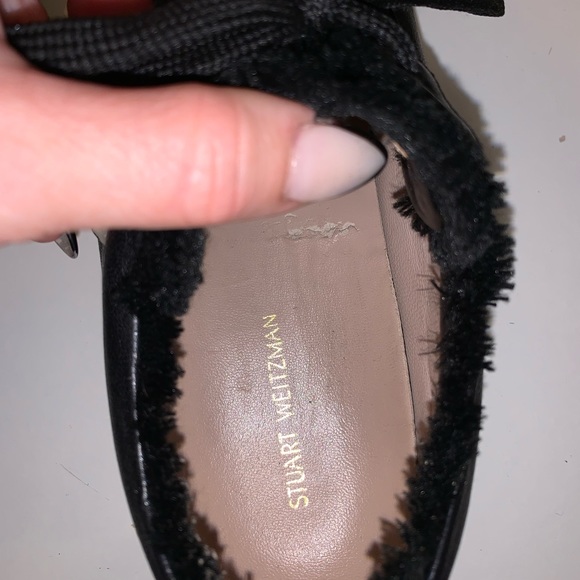Stuart Weitzman Coverstory Fringe Black Sneaker size 6 - Picture 4 of 4